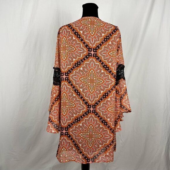 Paper Crane Anthropology Boho Orange Mini Dress - Women’s S - Picture 2 of 6